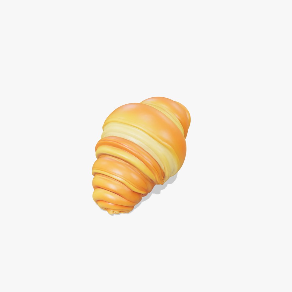 Petite Croissant Roll Delight 3D Model Pack